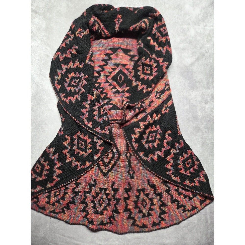 Southwestern Aztec Cardigan Duster Boho Tribal Knit Long Open Sweater Wms Large